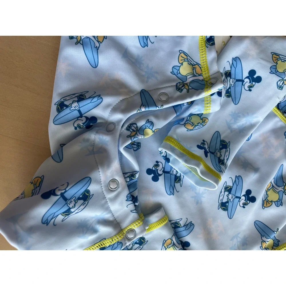 NEW Disney Baby UPF 50 Baby Boy Romper Swimsuit, Blue Mickey Mouse Sz 18 Months